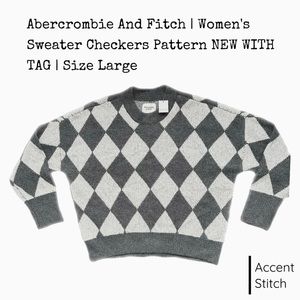 Abercrombie And Fitch | Women’s Vintage Checker Sweater Knitwear | Size Large